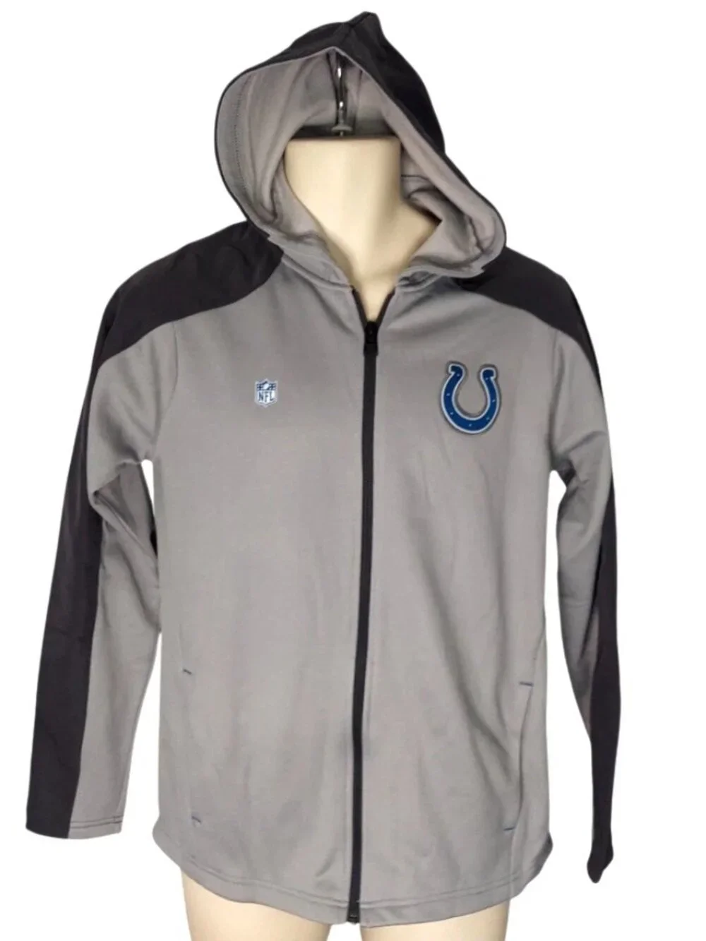 Indianapolis Colts Youth Hoodie Size Large 14/16 Zip Front Sweatshirt Gray New